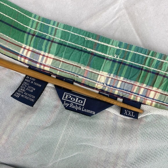 Polo Ralph Lauren Men's Green Multi Color Plaid Pattern Cotton Blend Trunks XXL - Picture 2 of 6